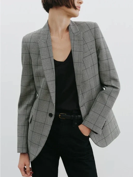 Nili Lotan Anabel Plaid Blazer - Picture 4 of 11